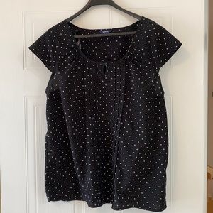 Reitmans black and white polka dot shirt
